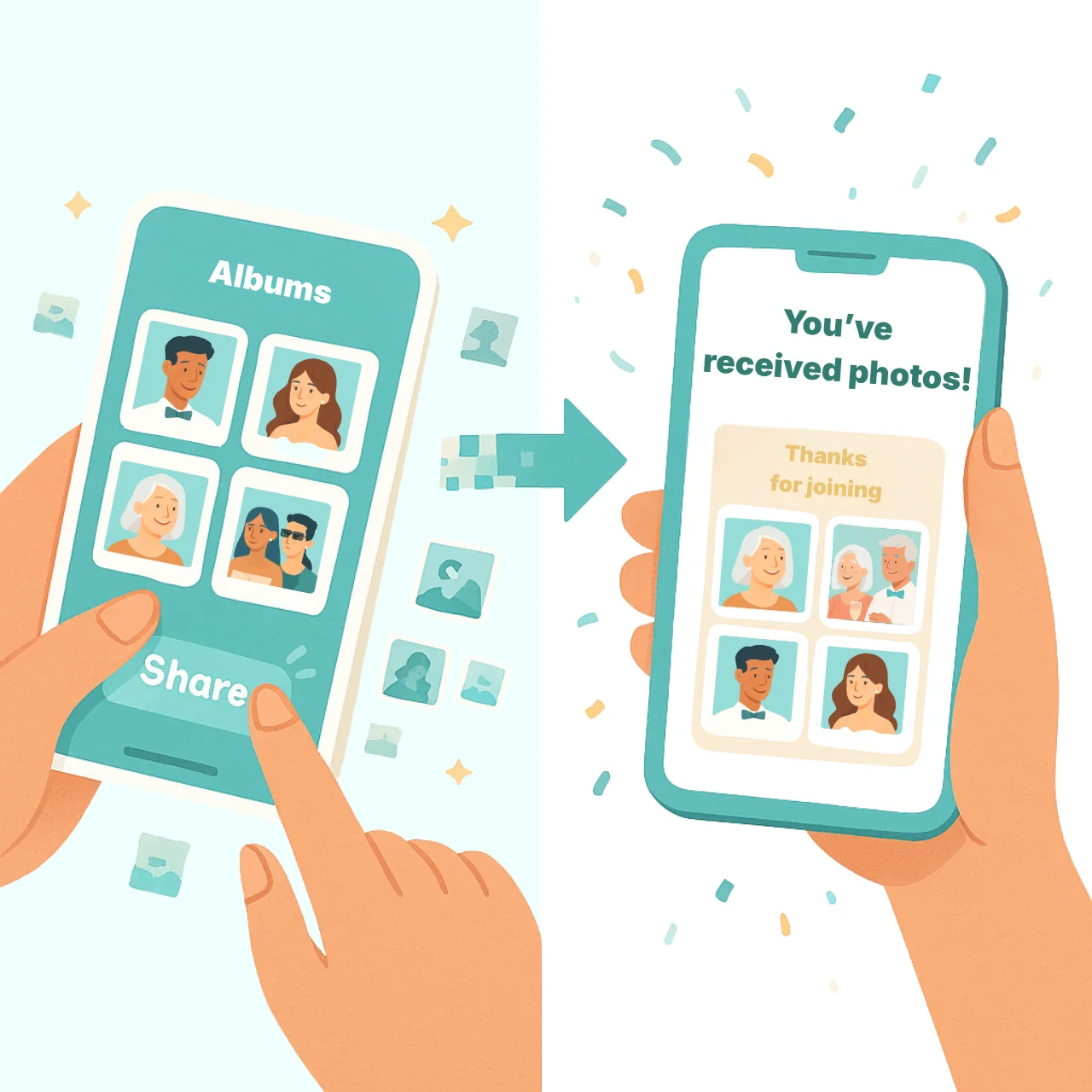 Share curated albums interface
